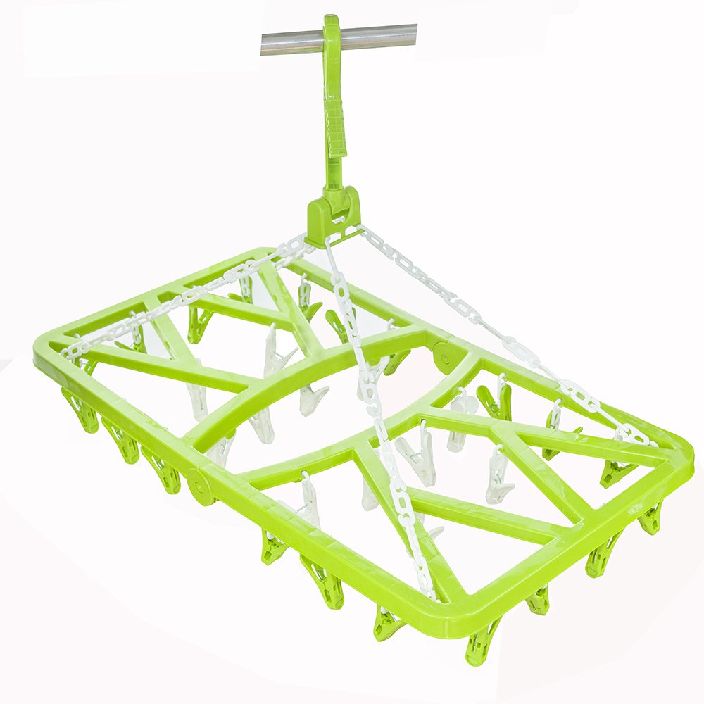 Hot Selling 32 Clips Clothes Socks Drying Rack Clips Hanger Large Foldable Clothes Hanger with Pegs Socks Underwear Dryer