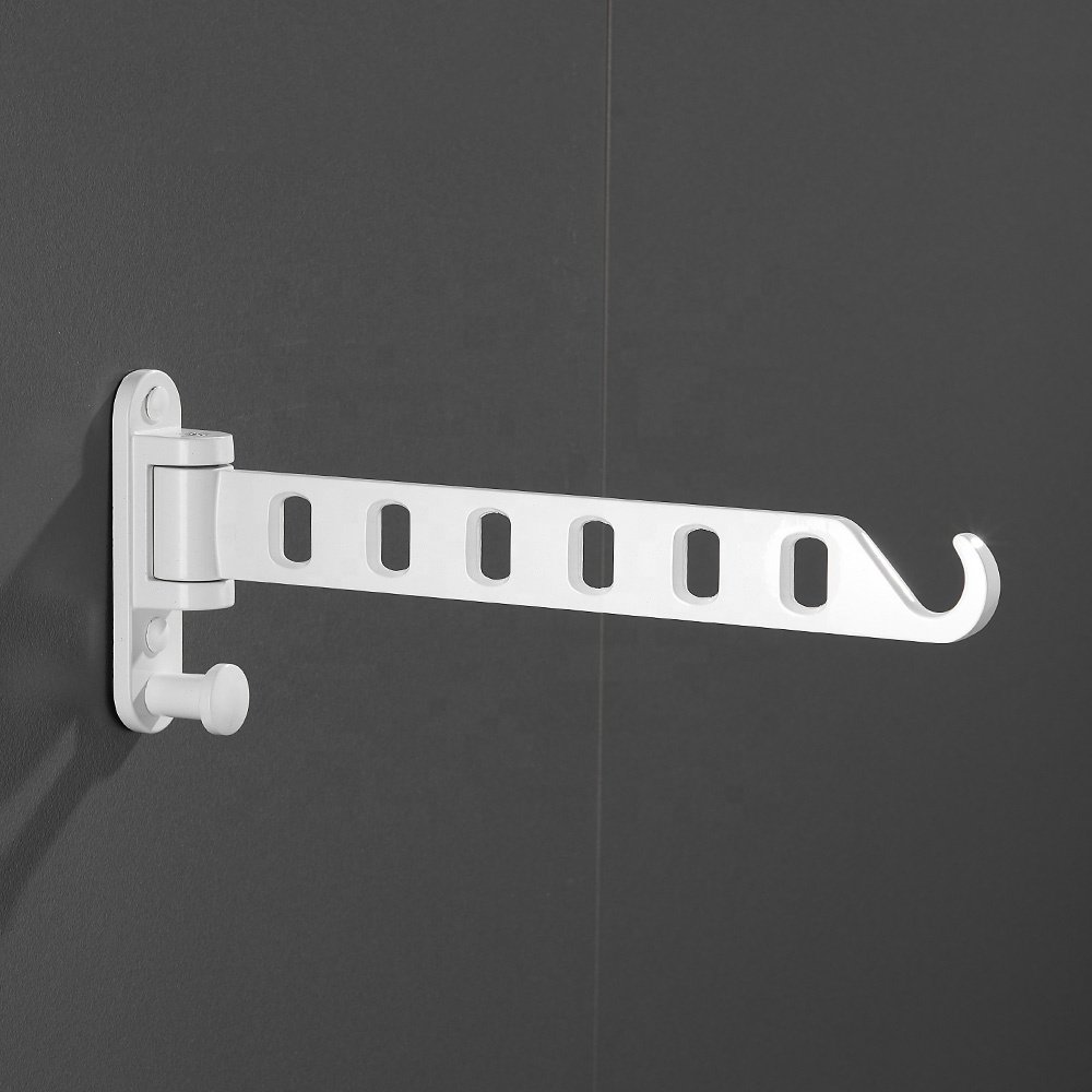 Home Saving Space Bathroom Laundry Black White Wall Mounted Foldable Clothes Drying Rack Aluminum