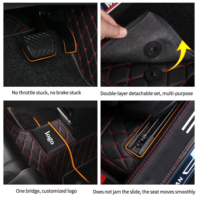 High Quality Selling Full Range Of Waterproof Durable Leather Double-deck Car Mats 4 Pieces Car Floor MATS For BMW All Models
