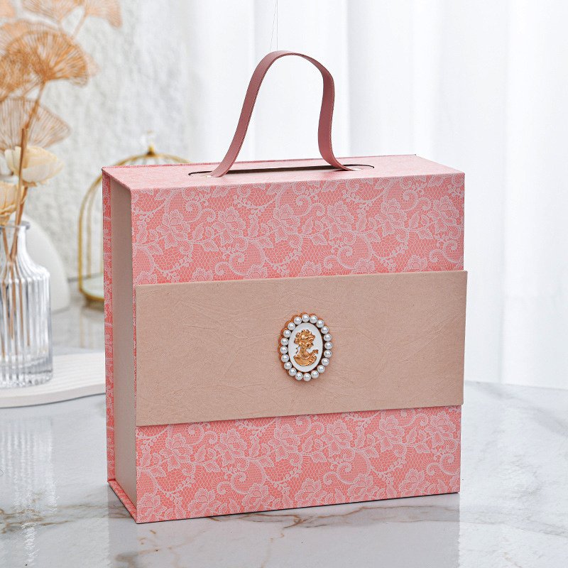 Factory Premium Noble Lady Magnetic Flip Folding Box Jane Love Love Echo Handheld Gift Boxes Wedding Candy Bridesmaid Packaging