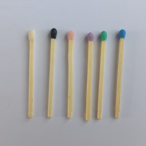 Black Tip Color Bulk Matches 48mm 1.8 inch