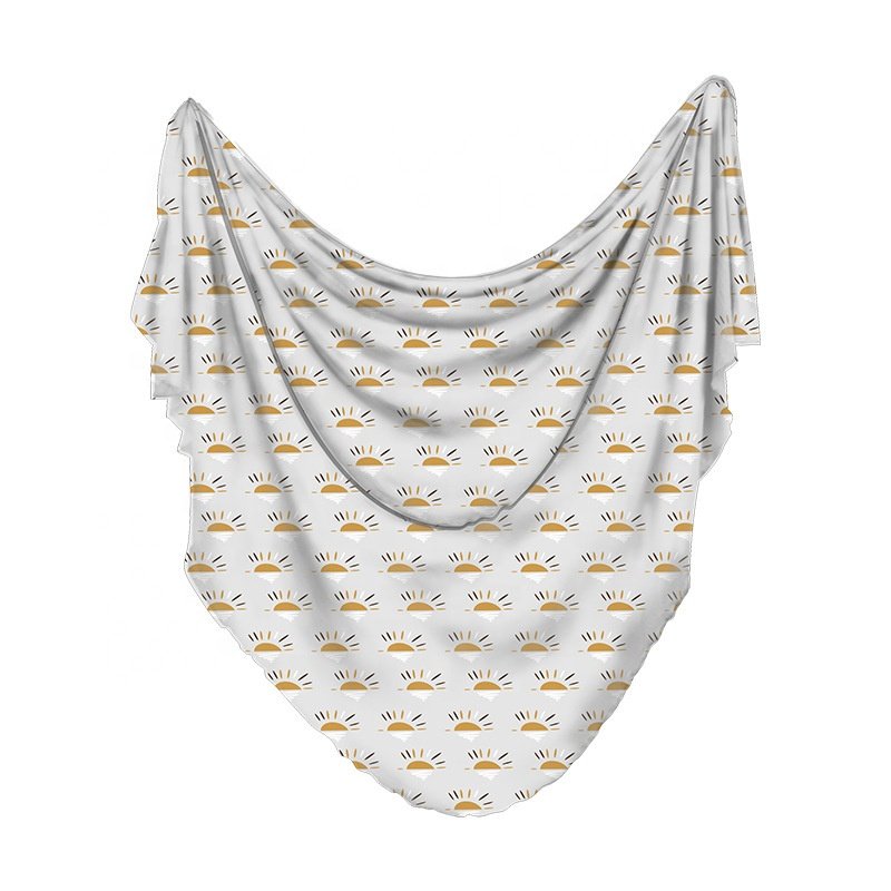 wholesale selling reasonable price newborn headband matching hat baby swaddle muslin blanket set