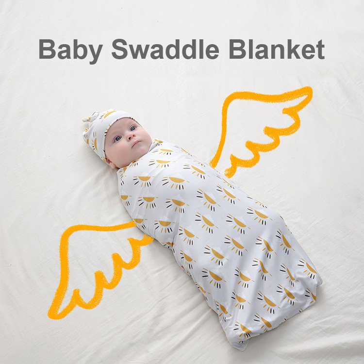 wholesale selling reasonable price newborn headband matching hat baby swaddle muslin blanket set
