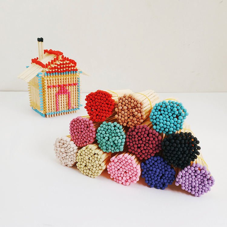 For Household High Quality Wooden Matchsticks With Various Color With Long Lengths Wholesale Bulk Lower Moq Price Custom Matches