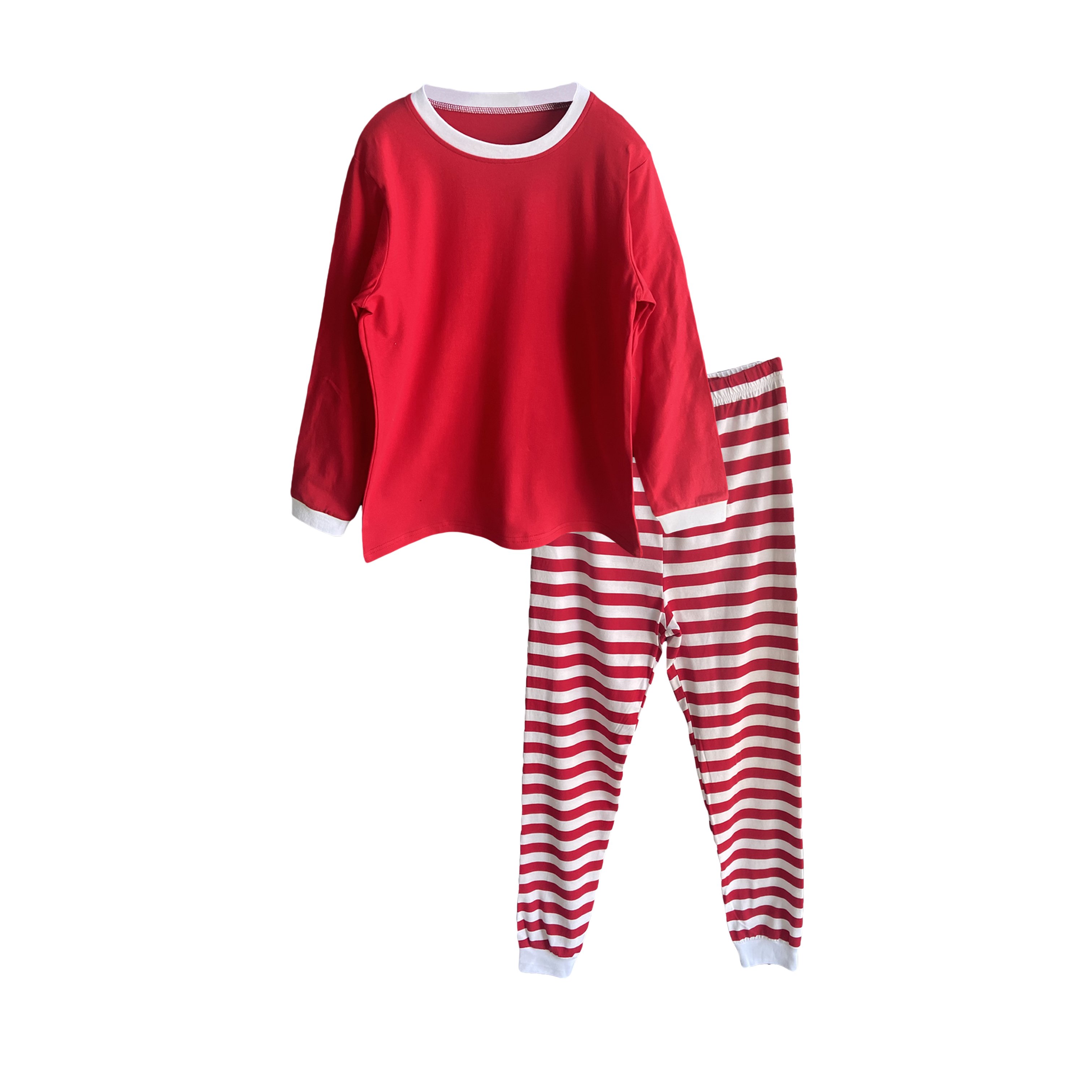 custom cotton christmas pajamas set pink green stripe family sleepwear pyjamas blank top christmas matching family pajamas 2024