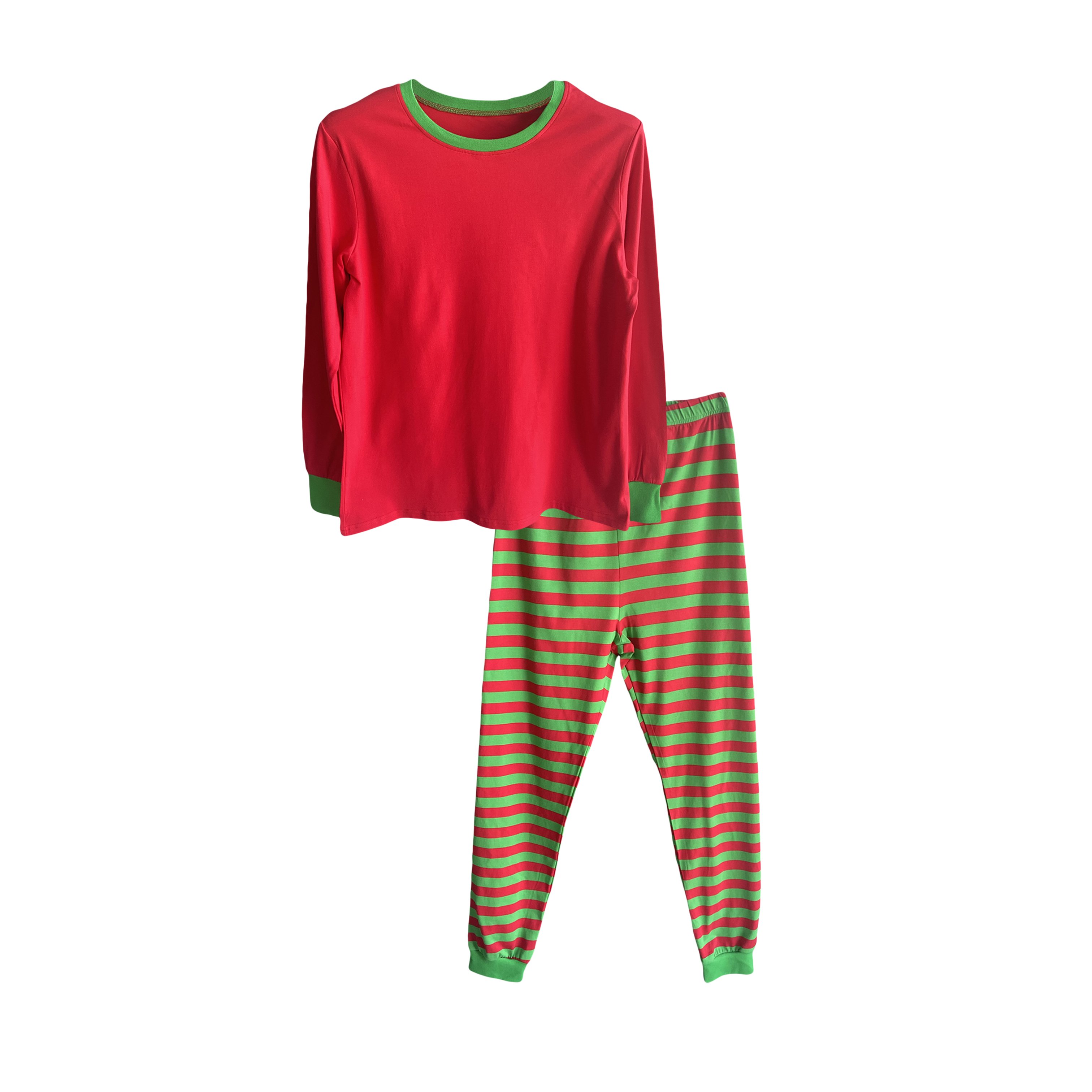 custom cotton christmas pajamas set pink green stripe family sleepwear pyjamas blank top christmas matching family pajamas 2024