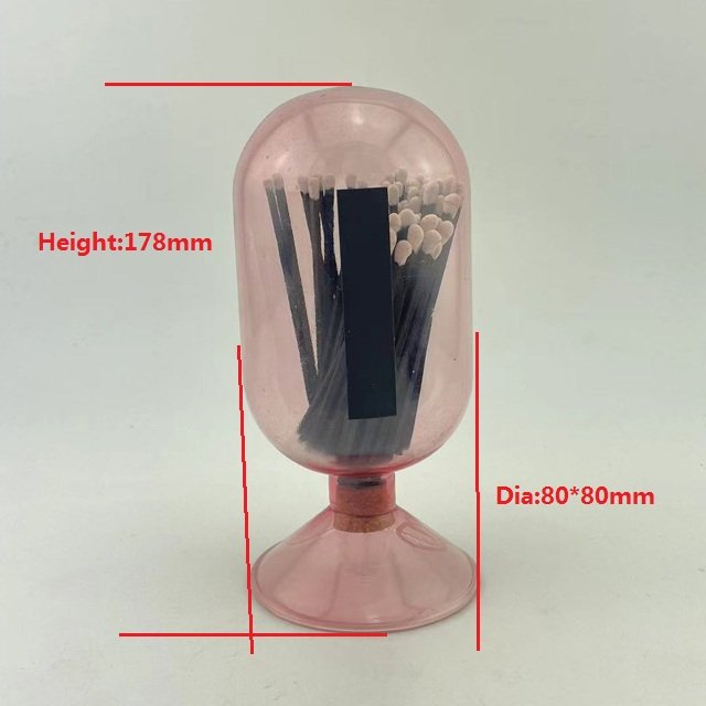 Middles size Match cloches Custom colored small fireplace match cloche empty glass bottle matches