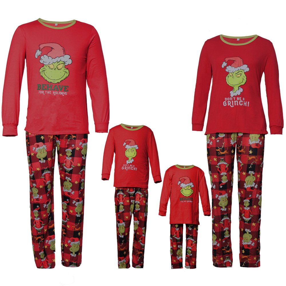 2024 Wholesale Fashion Customized Christmas Pajamas Family Matching Holiday New Year Print Long Sleeve Pants for Women and Men