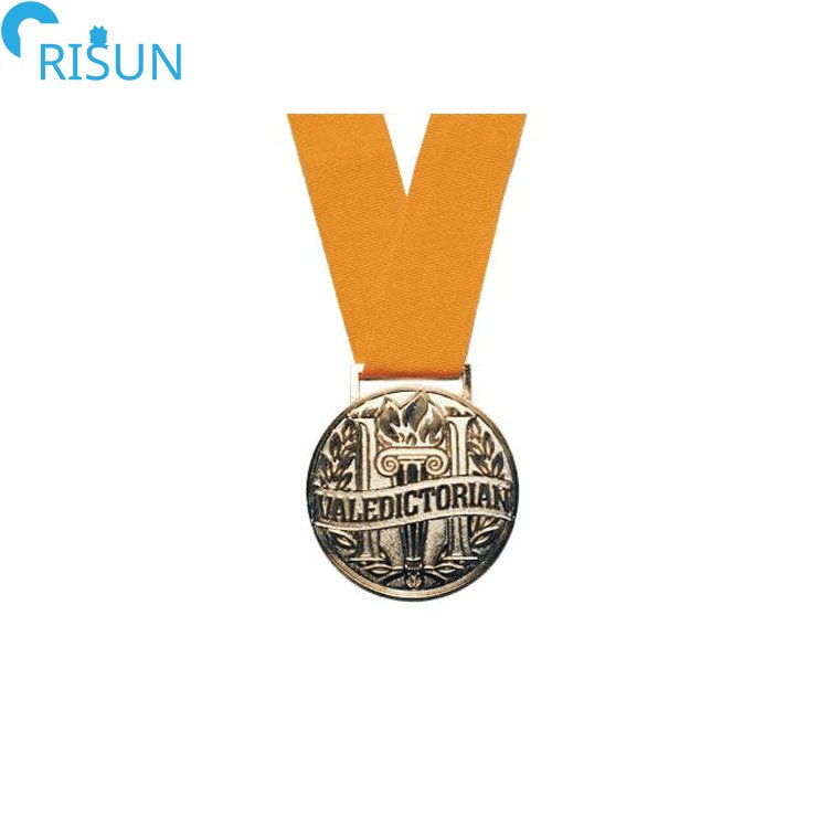 Factory Customize 3D Academic Graduate Graduation Valedictorian Award Medal Ribbon Medalla Medallion Custom Valedictorian Medal
