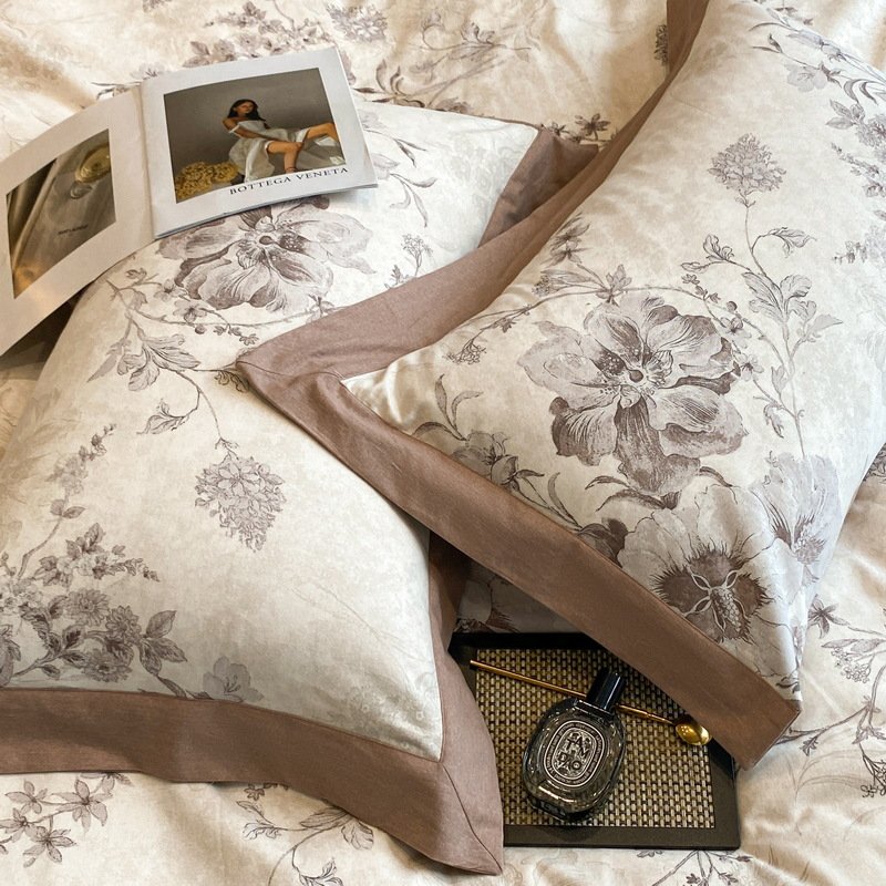Microfiber printed 4 pcs in 1 bedroom bed duvet cover bed sheet curtain bedding sets
