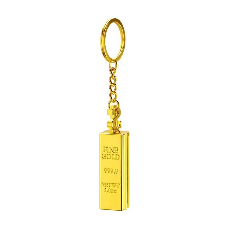 New Creative Portable Gold Bar match Shaped Lighter Match Key Chain Vintage Kerosene Keychain Lighter
