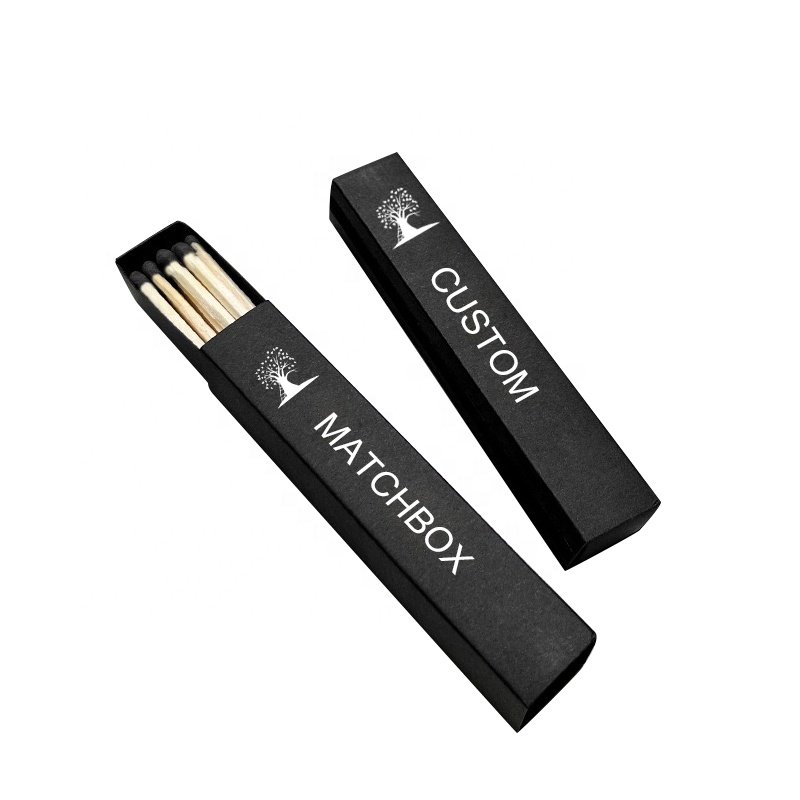 New Promotional Custom empty matchstick box Logo Long Slide Match Box Reusable Packaging Plain Small Matchbox