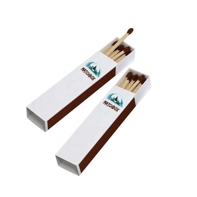 New Promotional Custom empty matchstick box Logo Long Slide Match Box Reusable Packaging Plain Small Matchbox