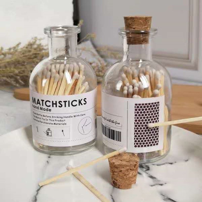 56H Aroma Candle Match Reagent Small Mouth Bottle Flame Glass Bottles