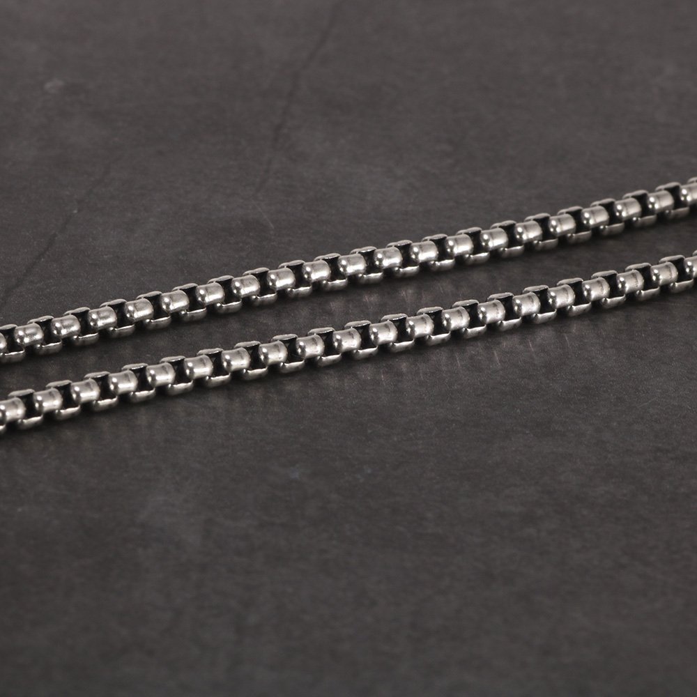 Genuine 925 Sterling Silver Jewelry Round Box Chain Thickened All-match Necklace for Men and Women Retro 22 24 26 28 30 Inch