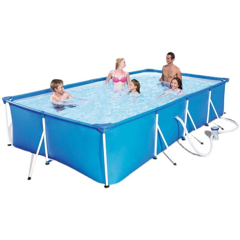 Family outdoor swimming pool, rectangular pipe frame, shallow pool, family pool matching, factory can be customized processing