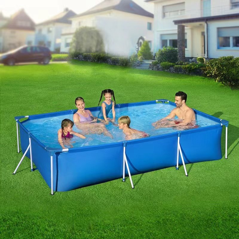 Family outdoor swimming pool, rectangular pipe frame, shallow pool, family pool matching, factory can be customized processing