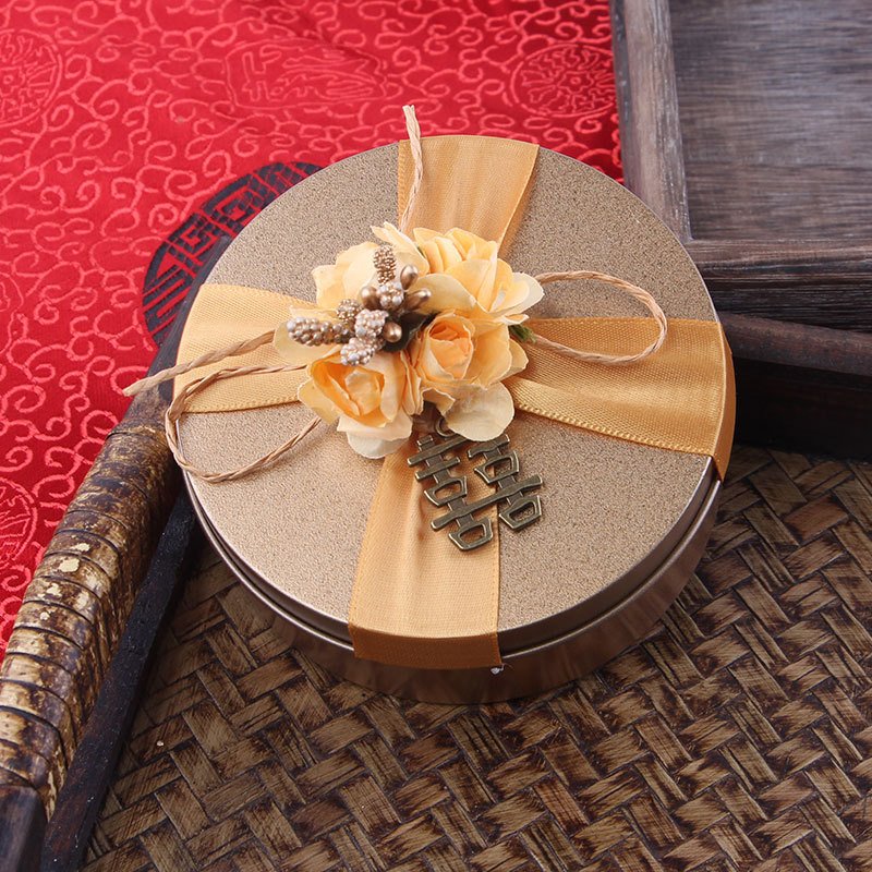 cheap price metal with lid round cylindrical custom matches packaging sleep strips suit case gold round can wedding tin box