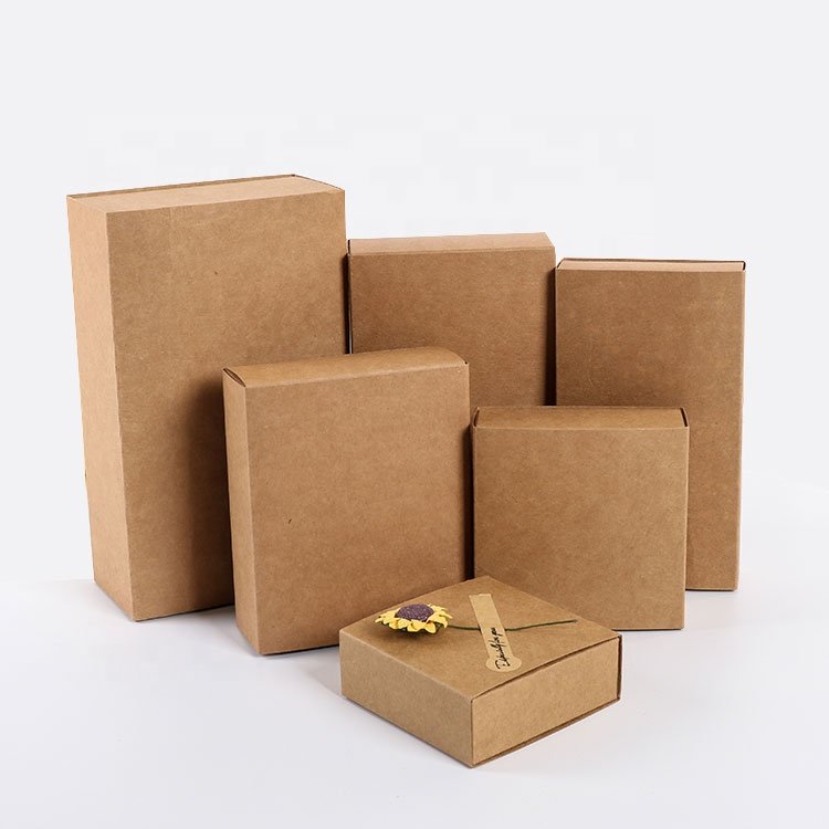 no printing blank recycle brown kraft paper drawer box match box sliding box