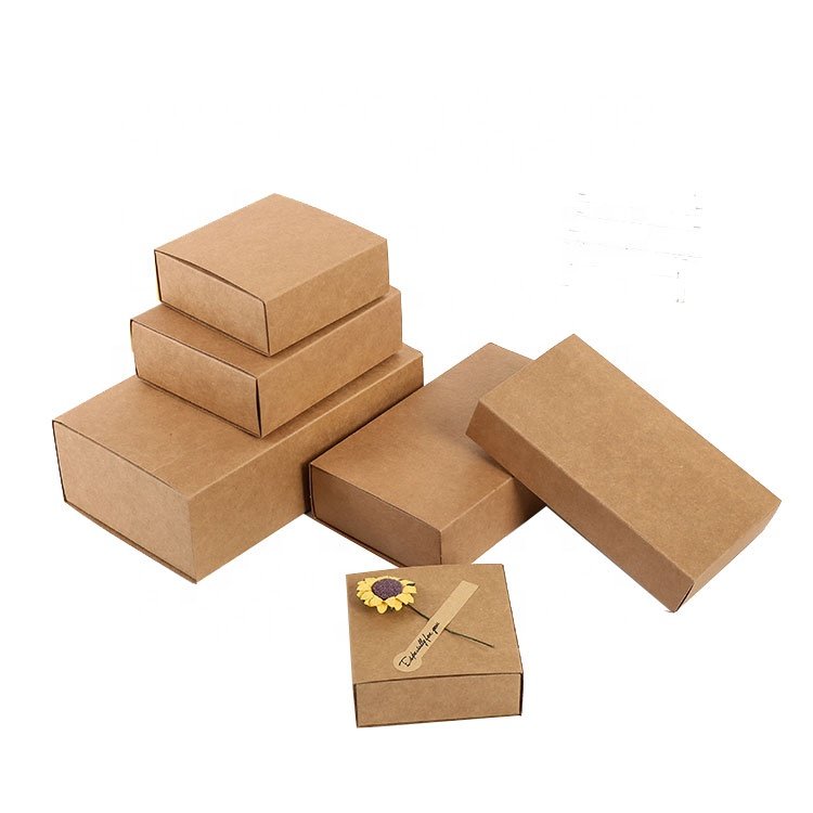 no printing blank recycle brown kraft paper drawer box match box sliding box