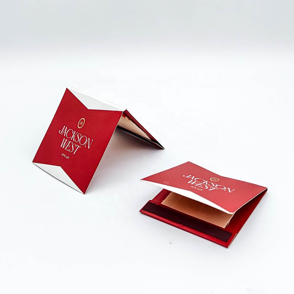 4.8 cm matches sticks red tips match box with custom logo with10 sticks matchbook black paper stick matchbook