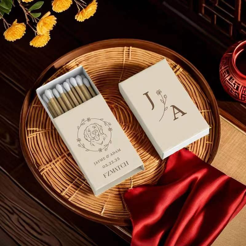 Custom Black Matches Hotel Black Stem Long Stick Safety Bulk Black Box Candle Matches