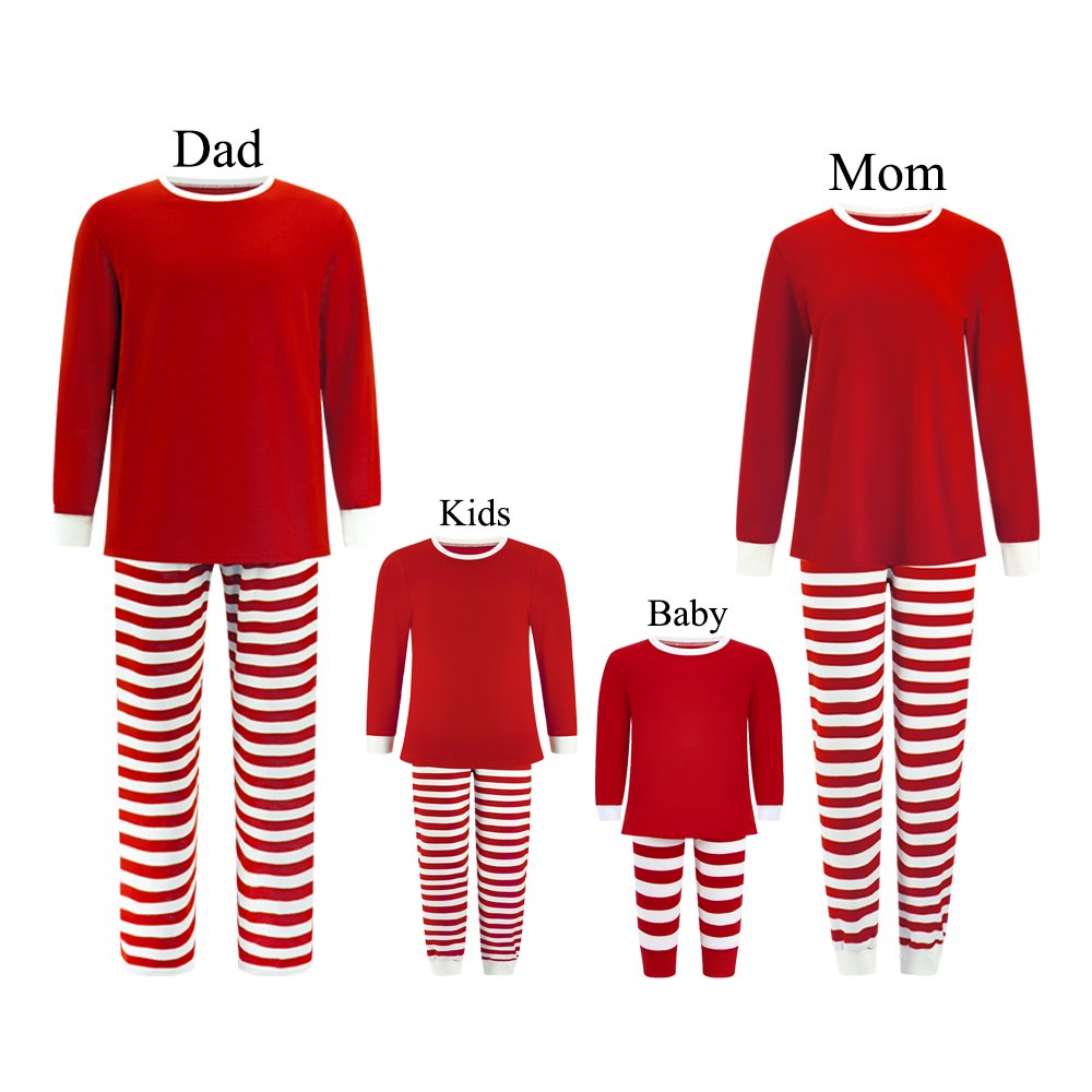 2024 christmas pajamas family clothes cotton baby boy girl kids women's men 2 pieces christmas stripe pajama family matching set