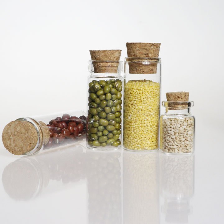 High Quality Mini Clear Glass Bottle Vials Empty Sample Jars Glass Vial Wishing Bottle With Cork Stopper Small Glass Jars