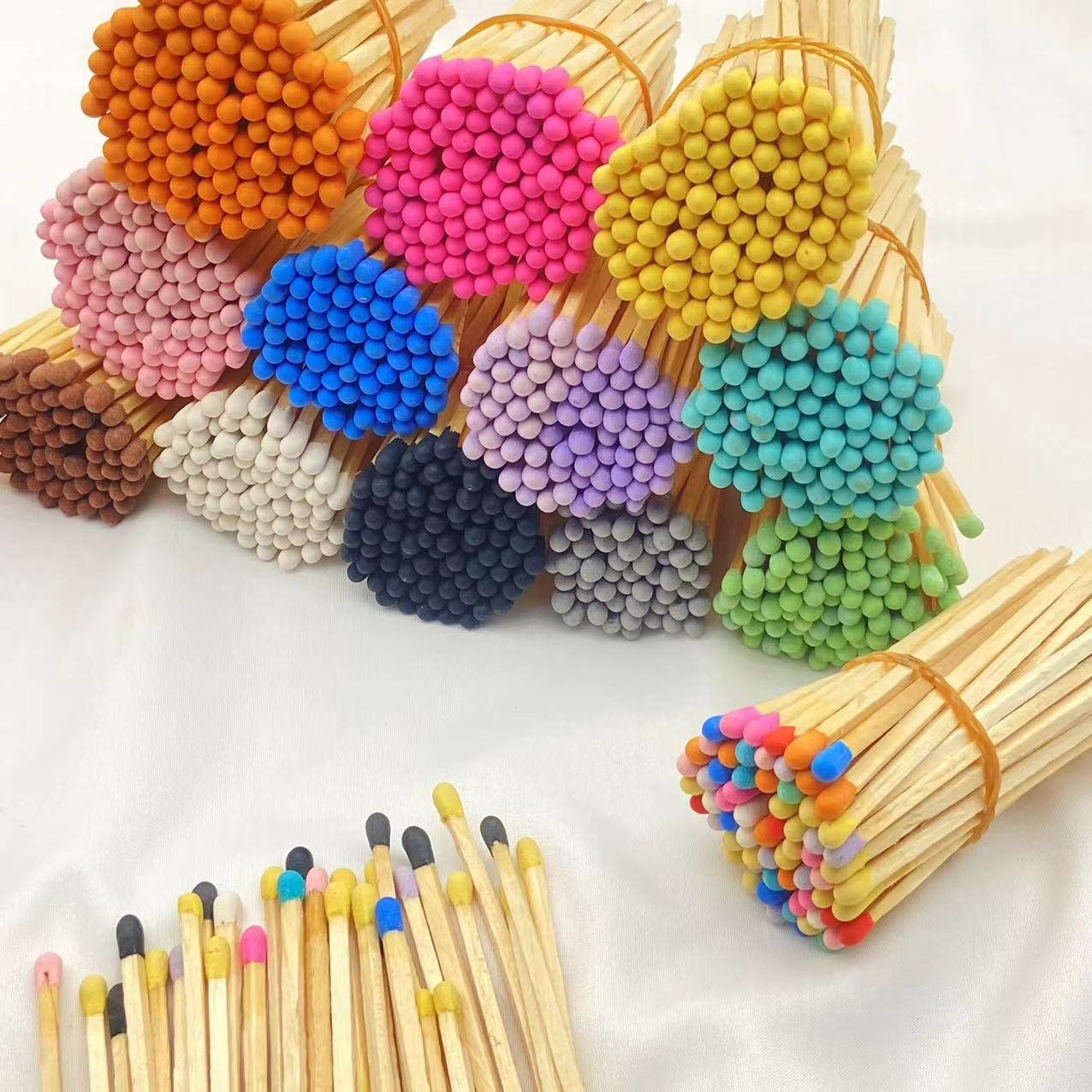 Long wooden stick color match tip for fireplace household loose colorful matches 4inch candle safety matches