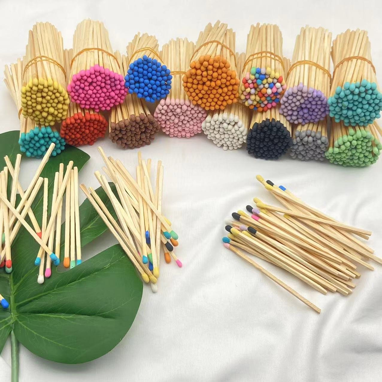 Long wooden stick color match tip for fireplace household loose colorful matches 4inch candle safety matches