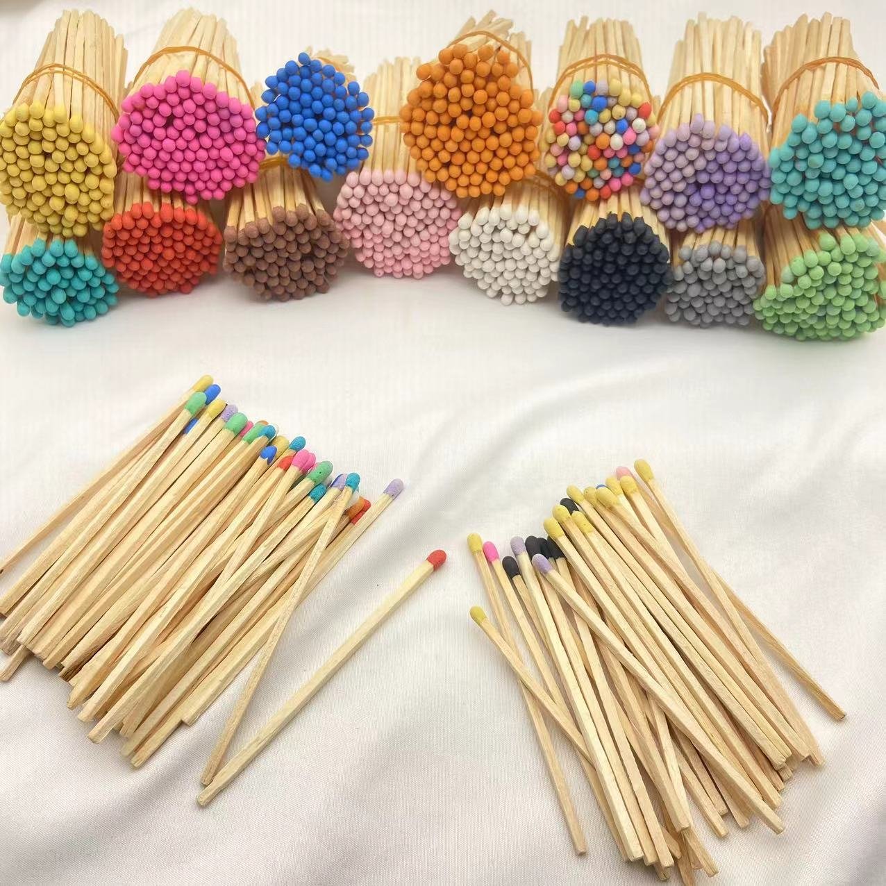 Long wooden stick color match tip for fireplace household loose colorful matches 4inch candle safety matches