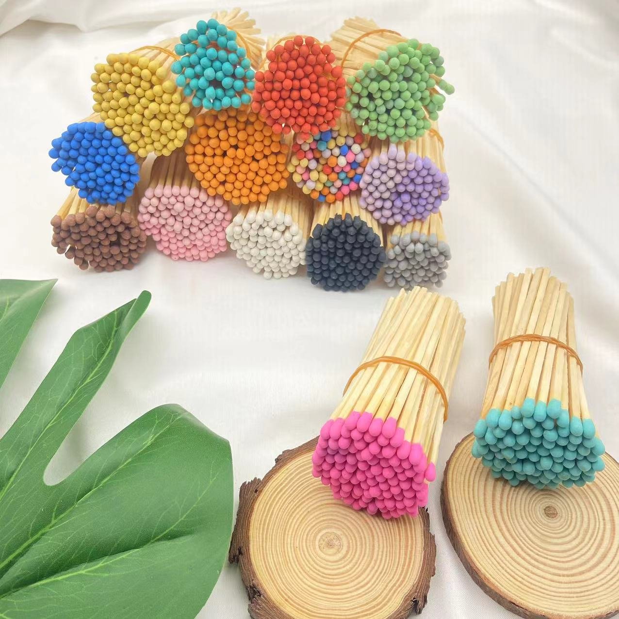 Long wooden stick color match tip for fireplace household loose colorful matches 4inch candle safety matches