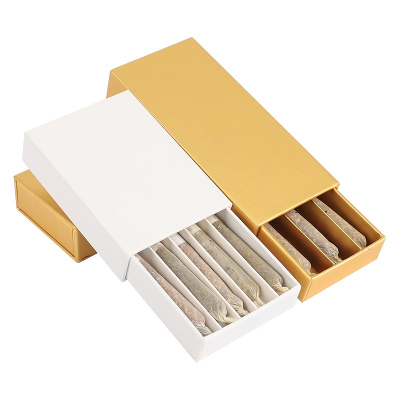 UKETA Customized Gold Cardboard Cartridge Packaging Case Child-Proof and Biodegradable Insert Storage Box for Paper Boxes