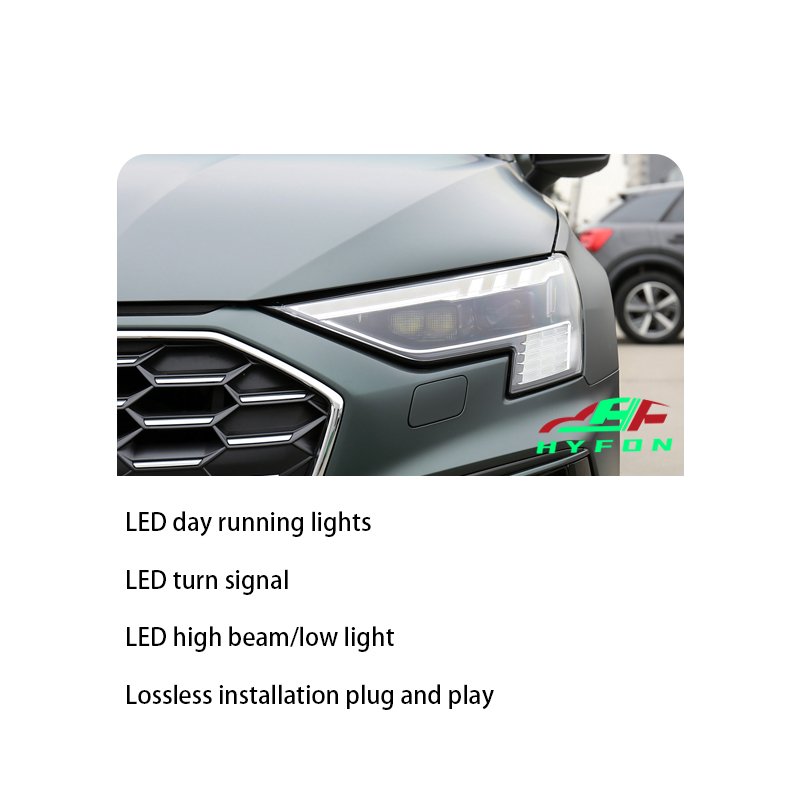 for Audi A3 2021-2024 low match upgrade high match matrix full LED headlight assembly double lens flow turn signal plug and play