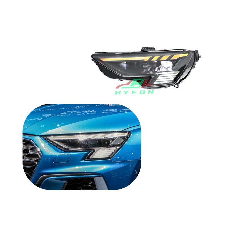 for Audi A3 2021-2024 low match upgrade high match matrix full LED headlight assembly double lens flow turn signal plug and play