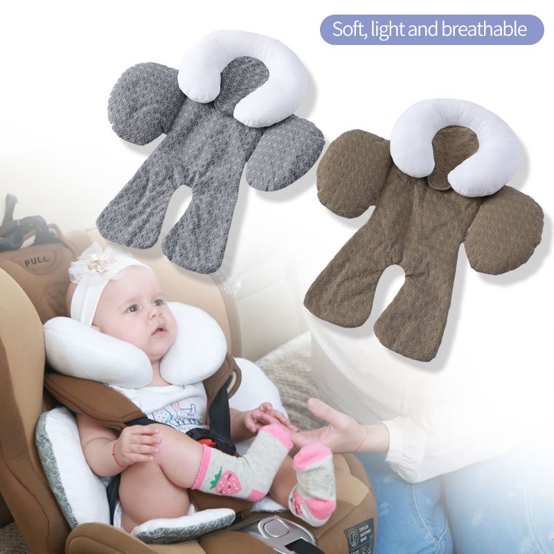 Baby Car Safety Soft Sleeping Head Support Pillow with Matching Seat Belt Strap Covers Baby Carseat Neck Protection Headrest