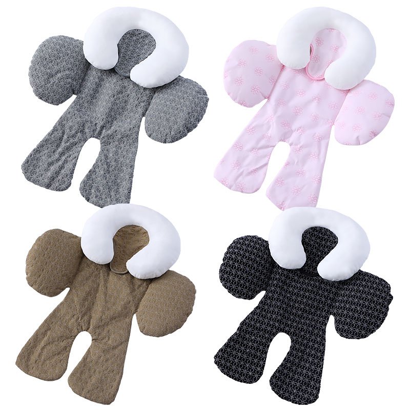 Baby Car Safety Soft Sleeping Head Support Pillow with Matching Seat Belt Strap Covers Baby Carseat Neck Protection Headrest