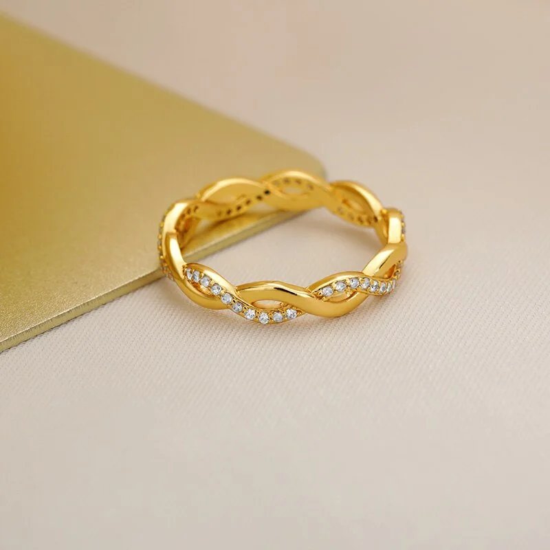 S925 sterling silver ring moissanite stone minimalist two-strand twist twist fine ring personality all-match silver ring