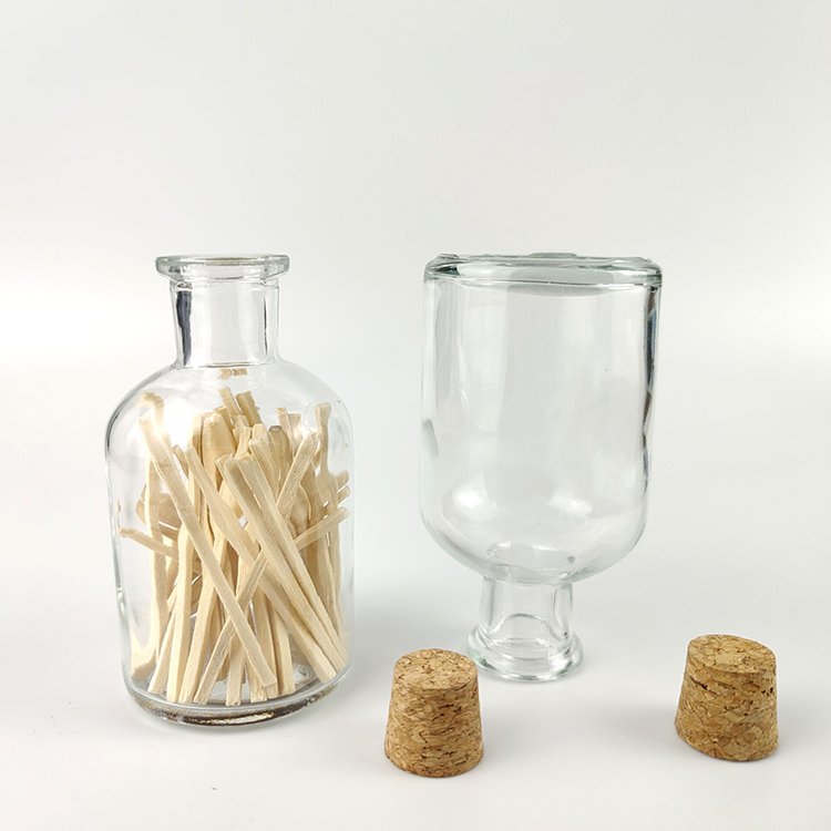 Coloured head safety matches glass bottle matches jar bottle with cork