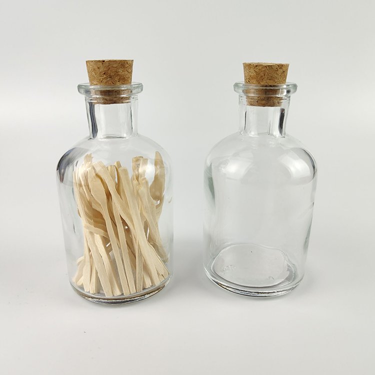 Coloured head safety matches glass bottle matches jar bottle with cork