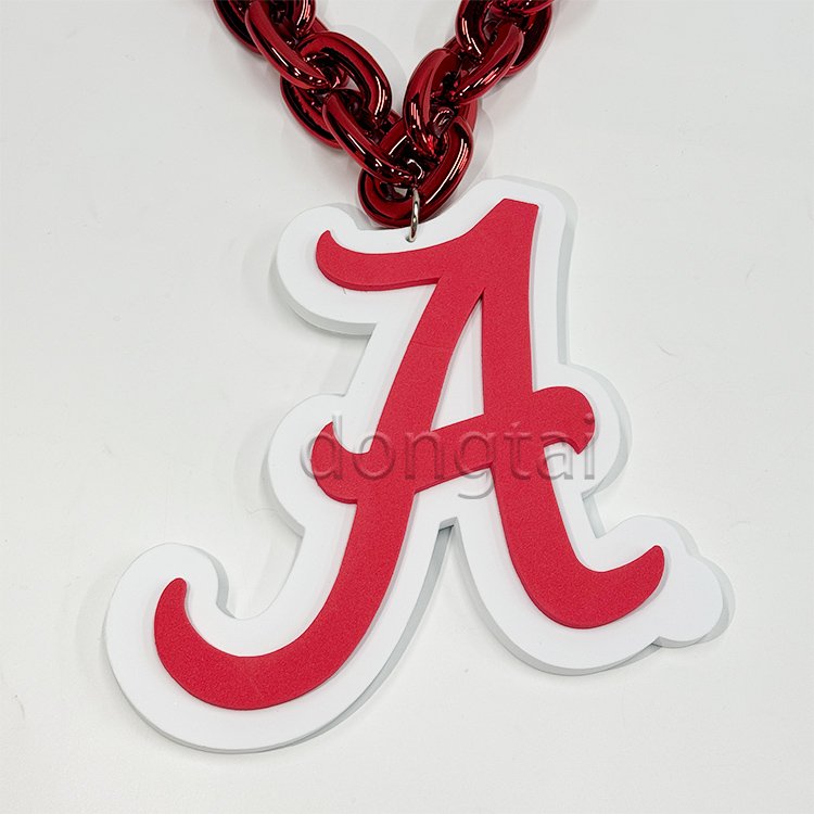 College Football Fans 3D Big Logo Foam Plastic 51 Teams Chains Necklace LED Match