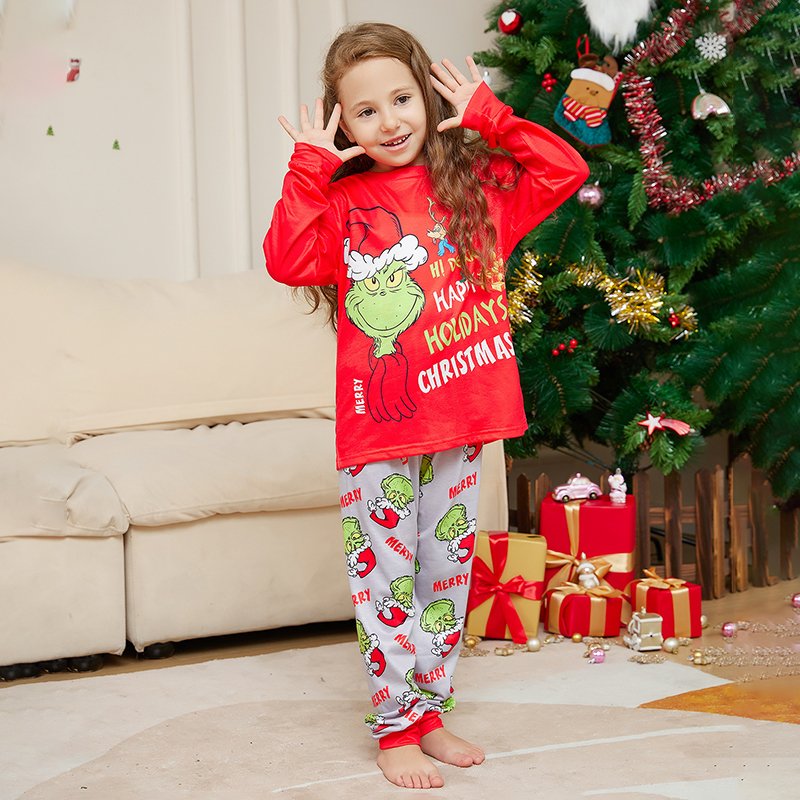 Christmas Party Set Adults Kids Custom 2 Piece Sleepwear Pajamas Print Christmas Pyjamas Set Family Matching Christmas Pajamas