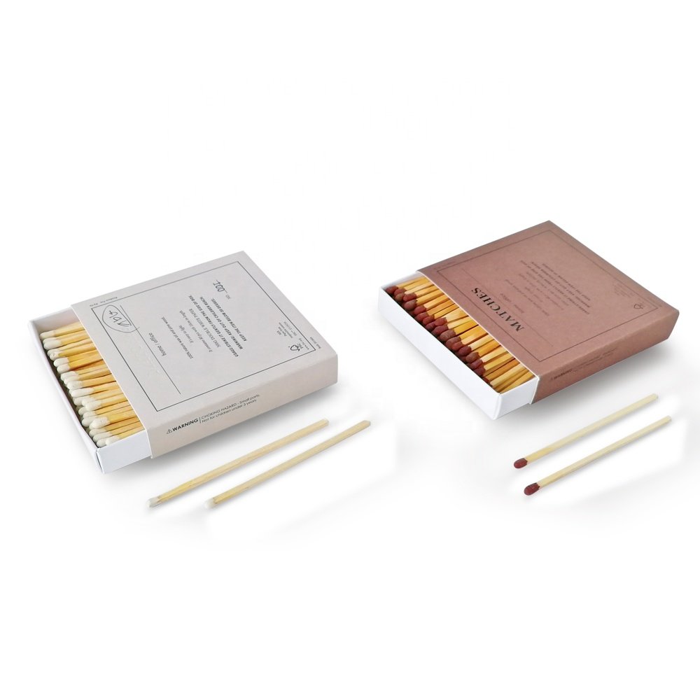Square Matchbox 10cm Long Colored Heads Candle Matches