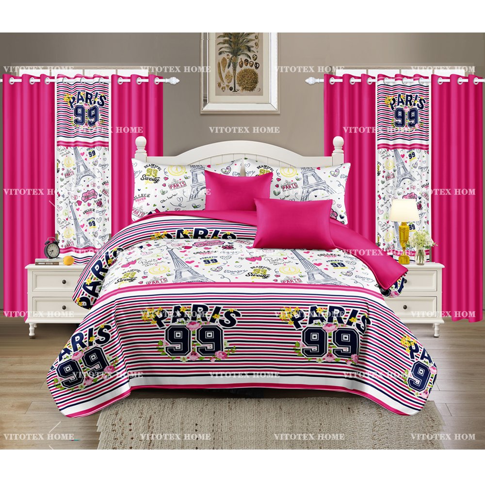 2024 new stock for 8 piece bedding sets with matching curtains cotton bedding set with match curtains