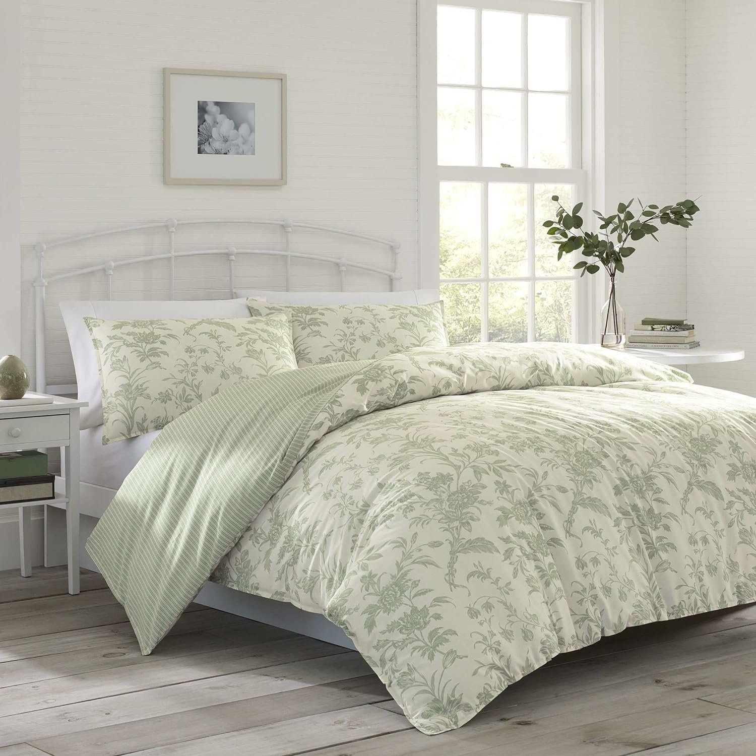 King Size Custom Comforter Set, Reversible Cotton Bedding, Includes Matching Shams with Bonus Euro Shams & Throw Pillows