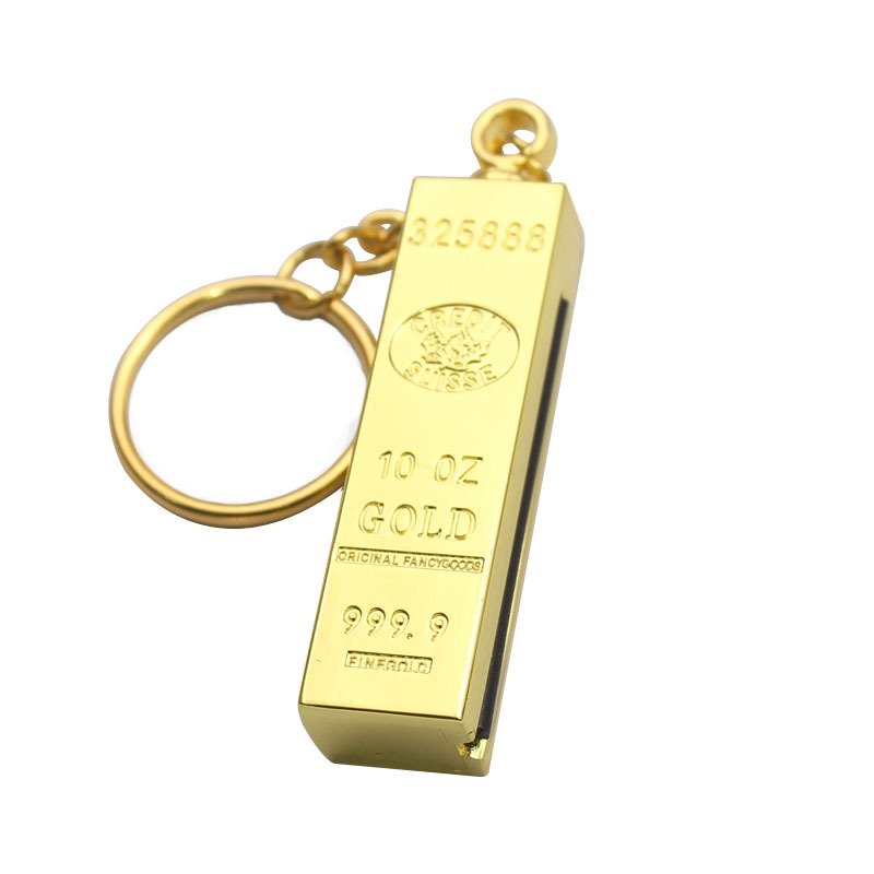 HY735 gold bar million matches Metal kerosene lighter open flame key chain set wholesale