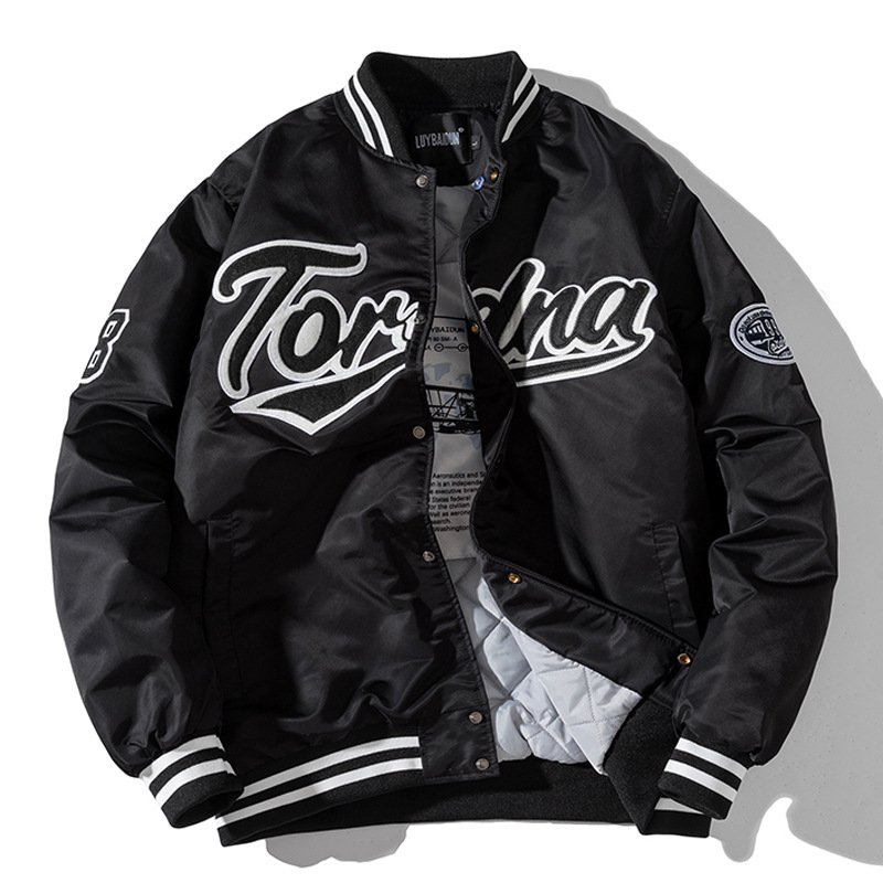 Street Hong Kong Style Men's Women's Baseball Suit Fashionable Couple's Jacket Fall Winter Trendy All-Match Cotton