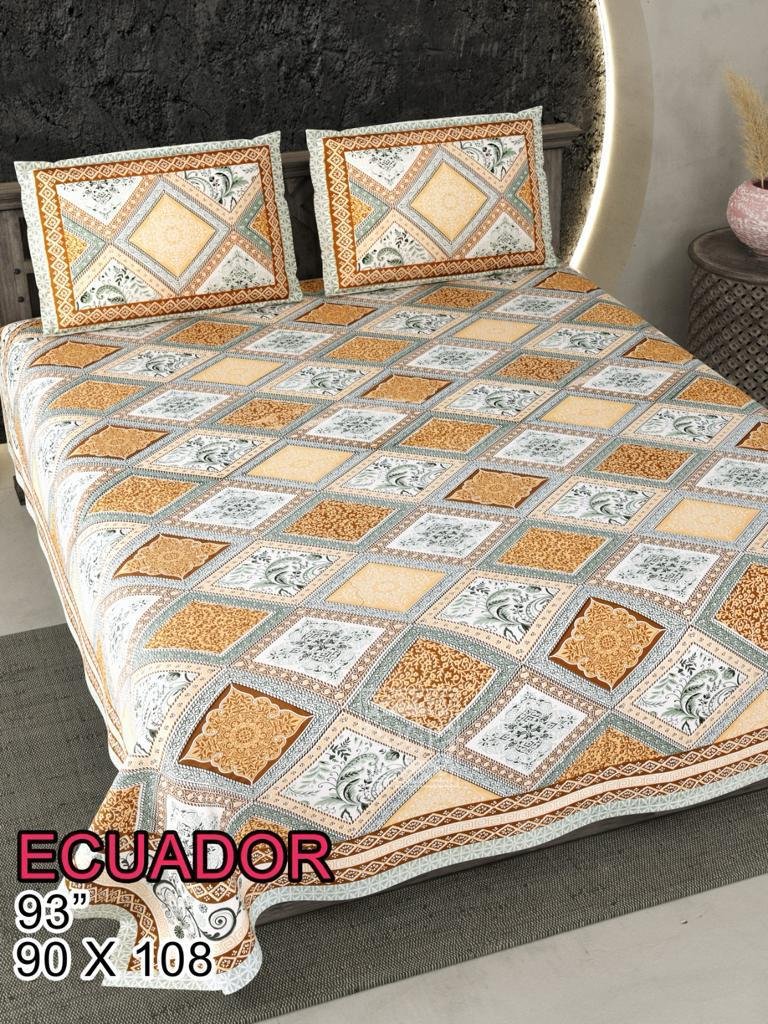 Jaipuri Cotton Printed Double Bed Bedsheet