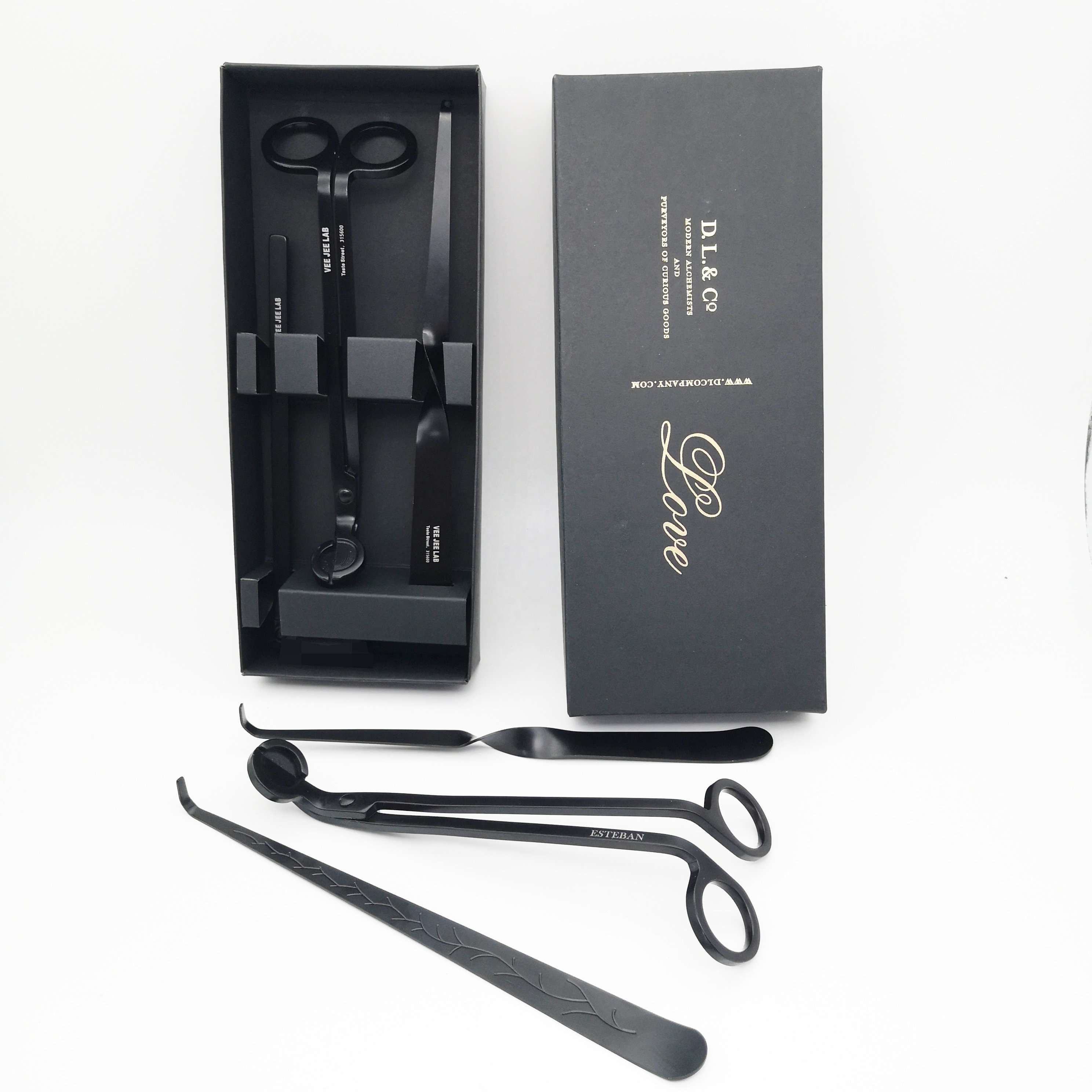 Hot Sell 3 Wick Candle Jars Wick Trimmer Scissors Antique Candle Care Kits Wick Trimmer Set