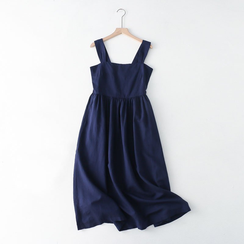 QZ221 New 2022 Solid Color Match All Design Casual Dress Women Dresses Clothing 3